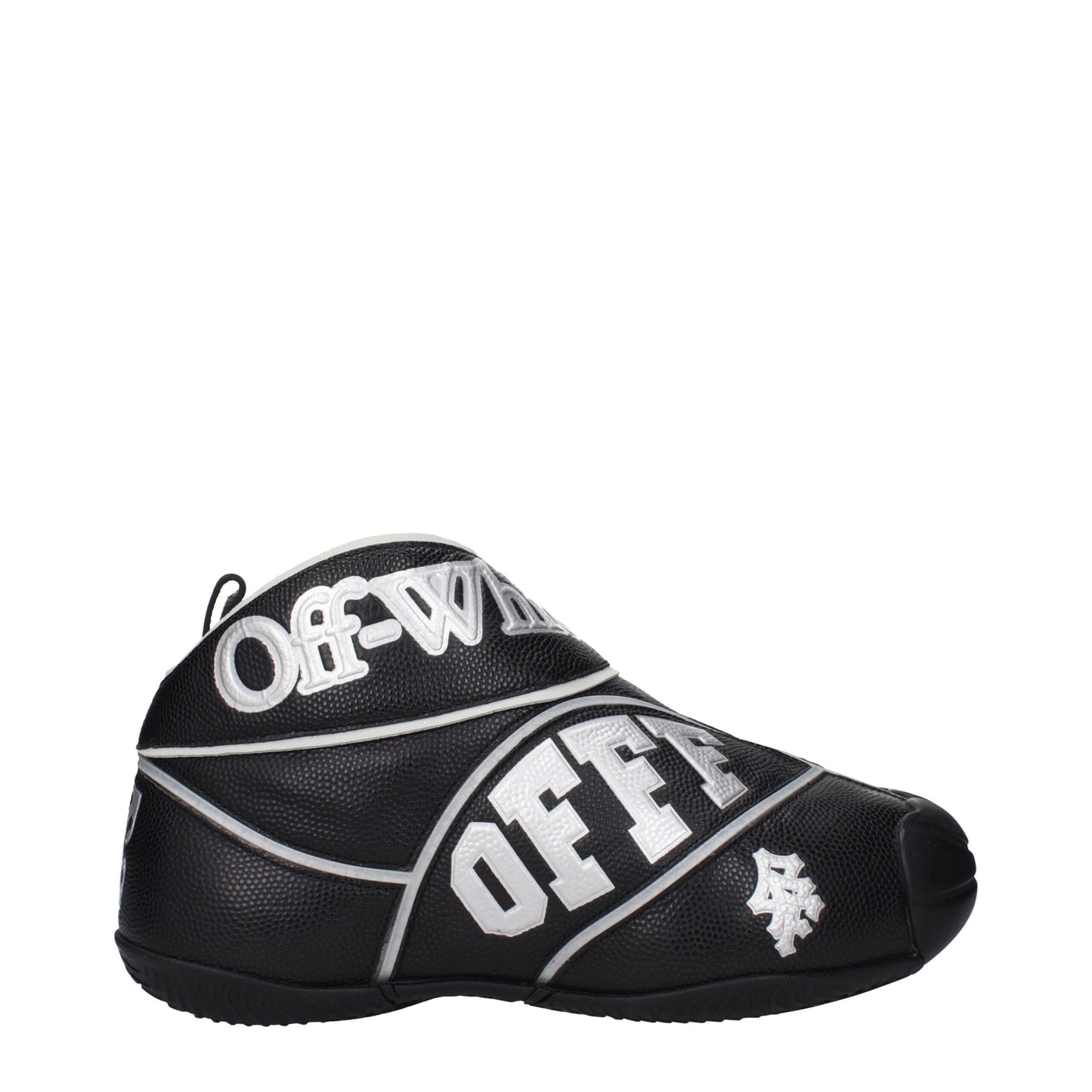 Off-White Schwarze Leder-High-Top-Sneaker