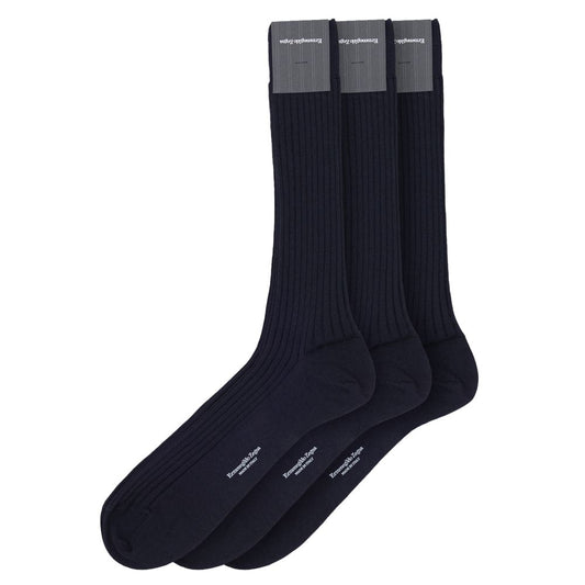 ZEGNA Dunkelblaue Wollsocken