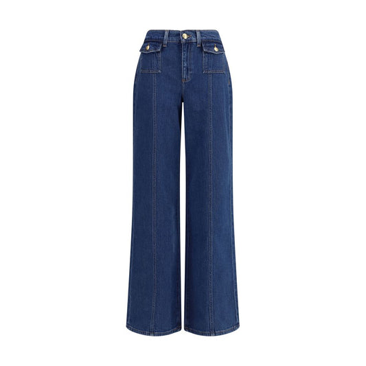 7FOR Hochtaillierte Jeans aus Baumwolle in Blau