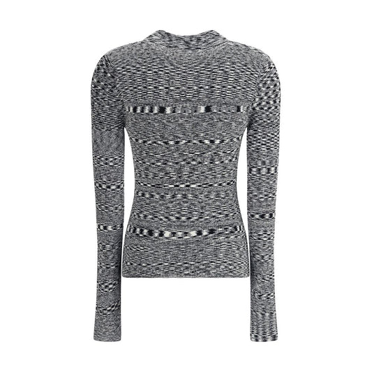 Ganni Schwarzes Viskose-Poloshirt