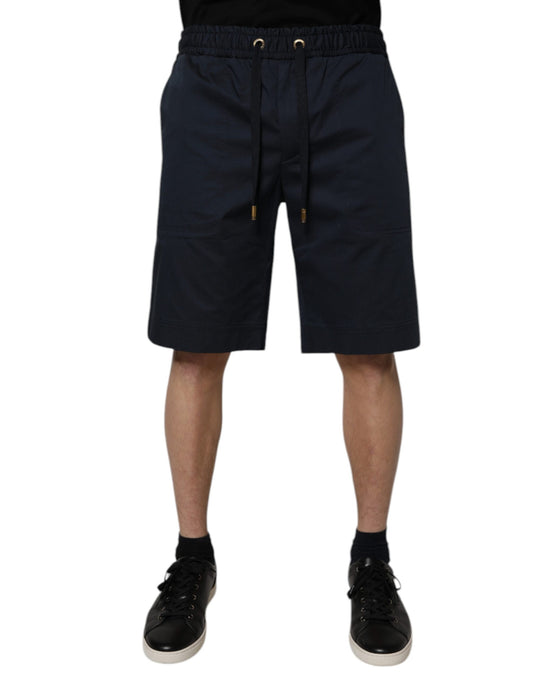 Dolce & Gabbana Marineblaue Baumwoll-Stretch Herren Bermudashorts