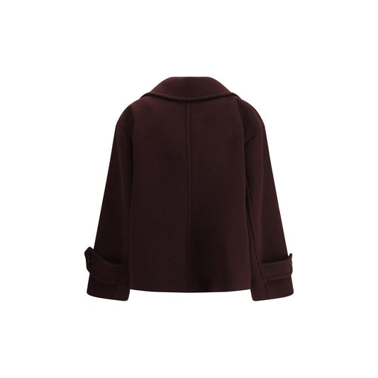 Chloé Bordeaux-Mantel aus Wollfleece
