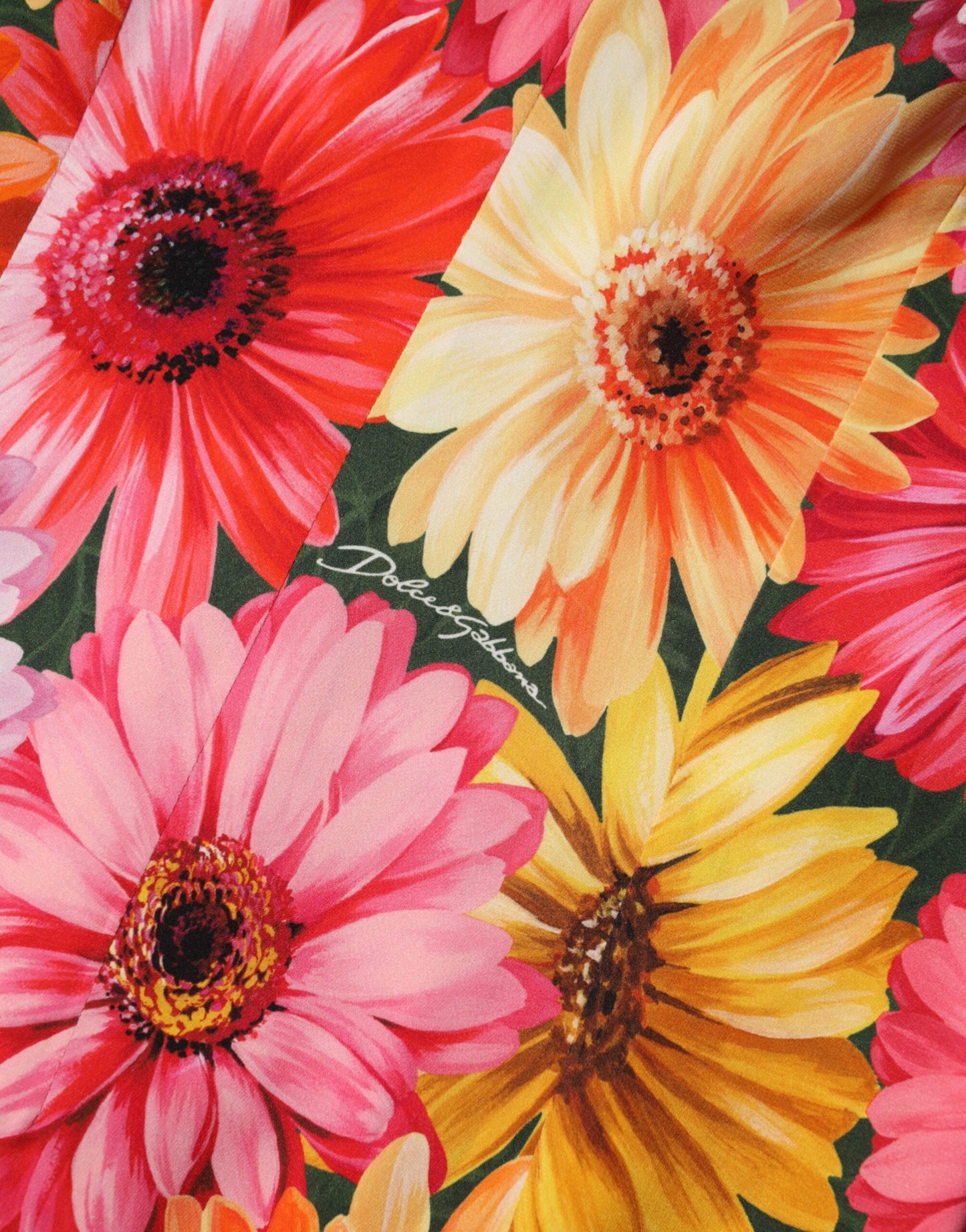 Dolce & Gabbana Multicolor Seiden-Midikleid mit Blumendruck