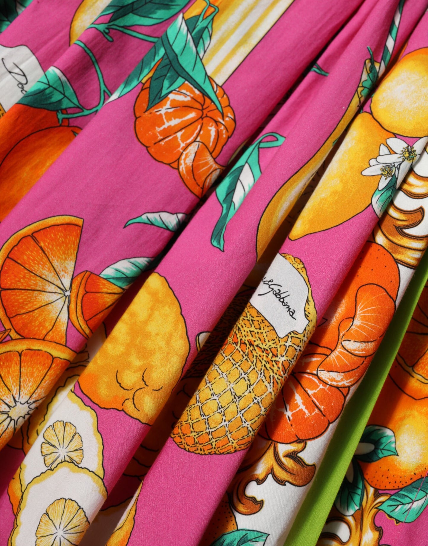 Dolce & Gabbana Rosafarbenes, ärmelloses Mini-Kleid mit Fruchtdruck