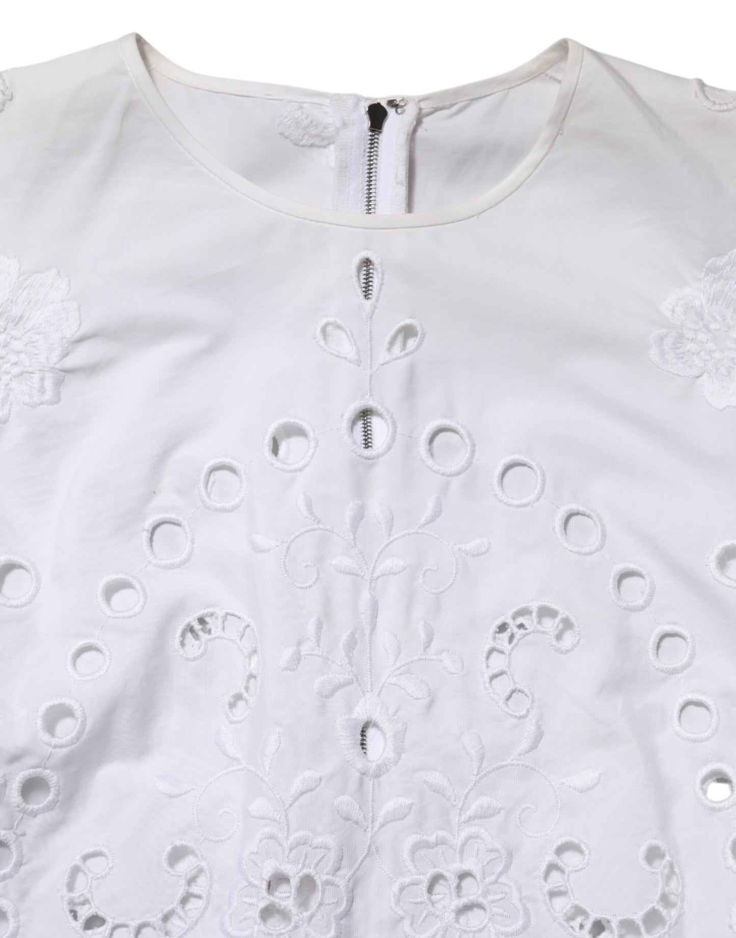 Dolce & Gabbana Weißes ausgeschnittenes Etuikleid in A-Linie Mini-Kleid