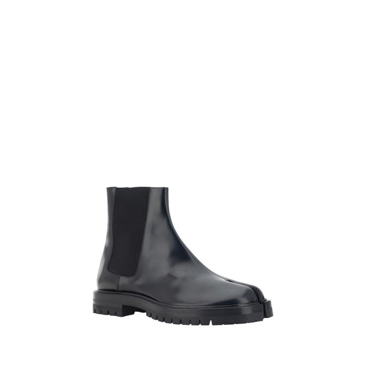 Margiela Schwarze Kalbshaut-Stiefeletten Bos Taurus im Chelsea-Stil