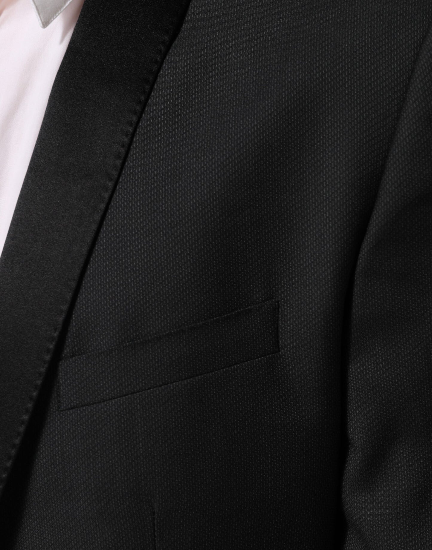 Dolce & Gabbana Schwarz Wolle GOLD 1 Knopf Anzug Mantel Blazer