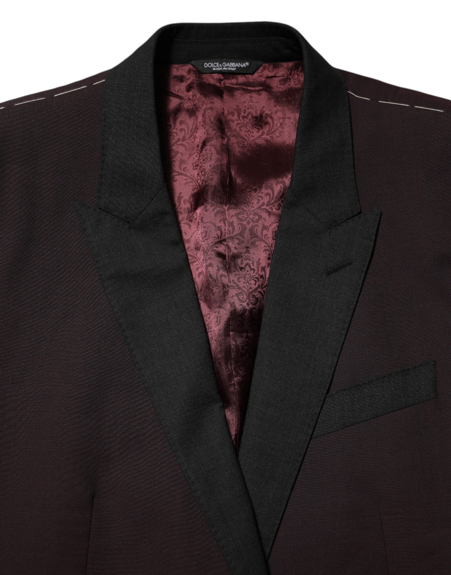 Dolce & Gabbana Maroon Wolle 2 Knöpfe Anzug Jacke Blazer