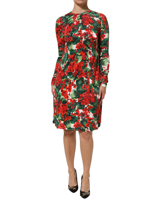 Dolce & Gabbana Mehrfarbiges kurzes Portofino-Kleid mit Blumenmuster