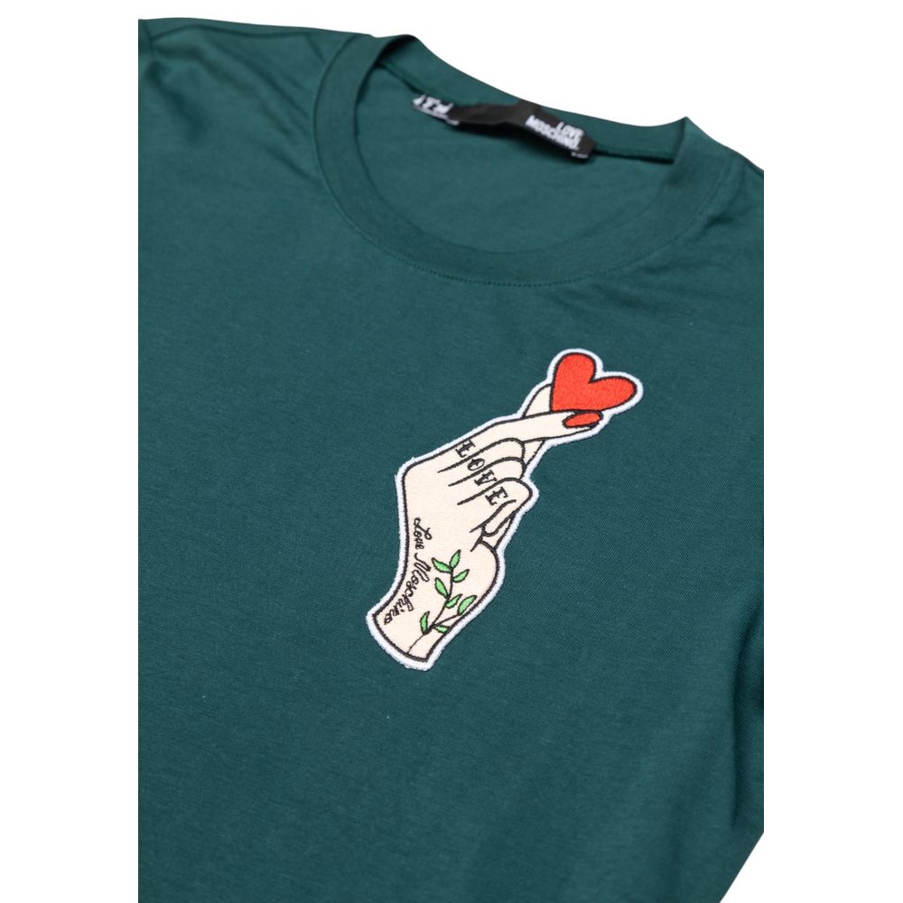 Love Moschino Schwarzes T-Shirt aus Baumwolle