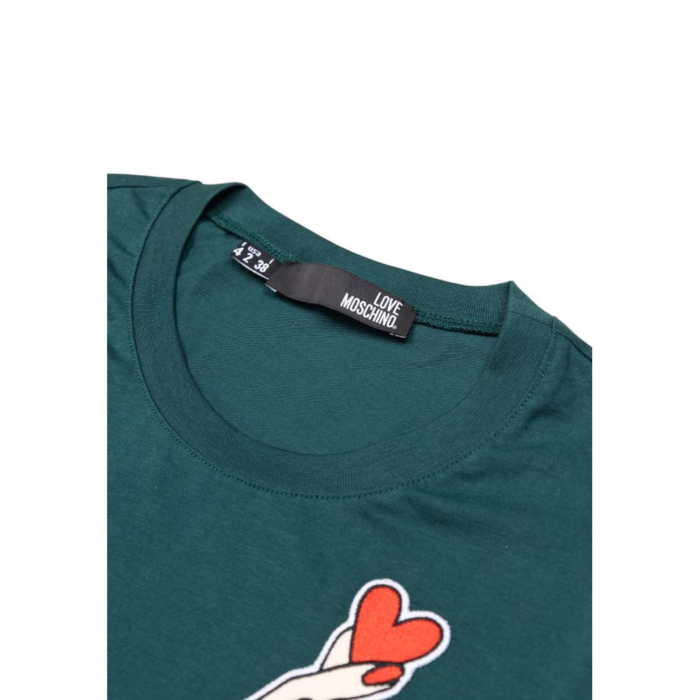 Love Moschino Schwarzes T-Shirt aus Baumwolle