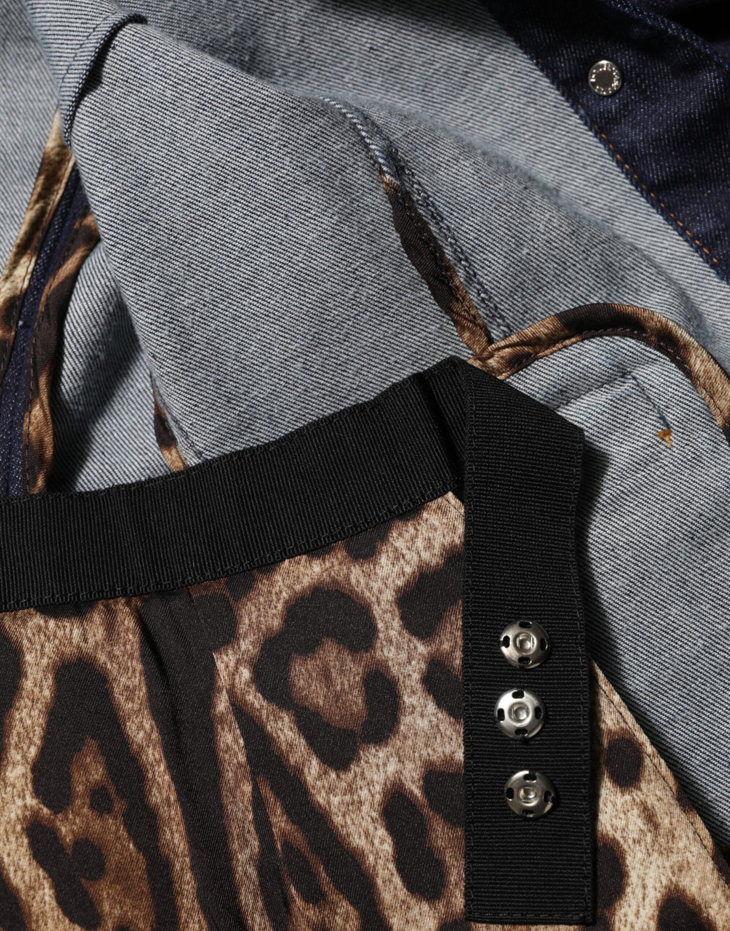 Dolce & Gabbana Dunkelblaue Baumwoll-Jeansjacke mit Kragen