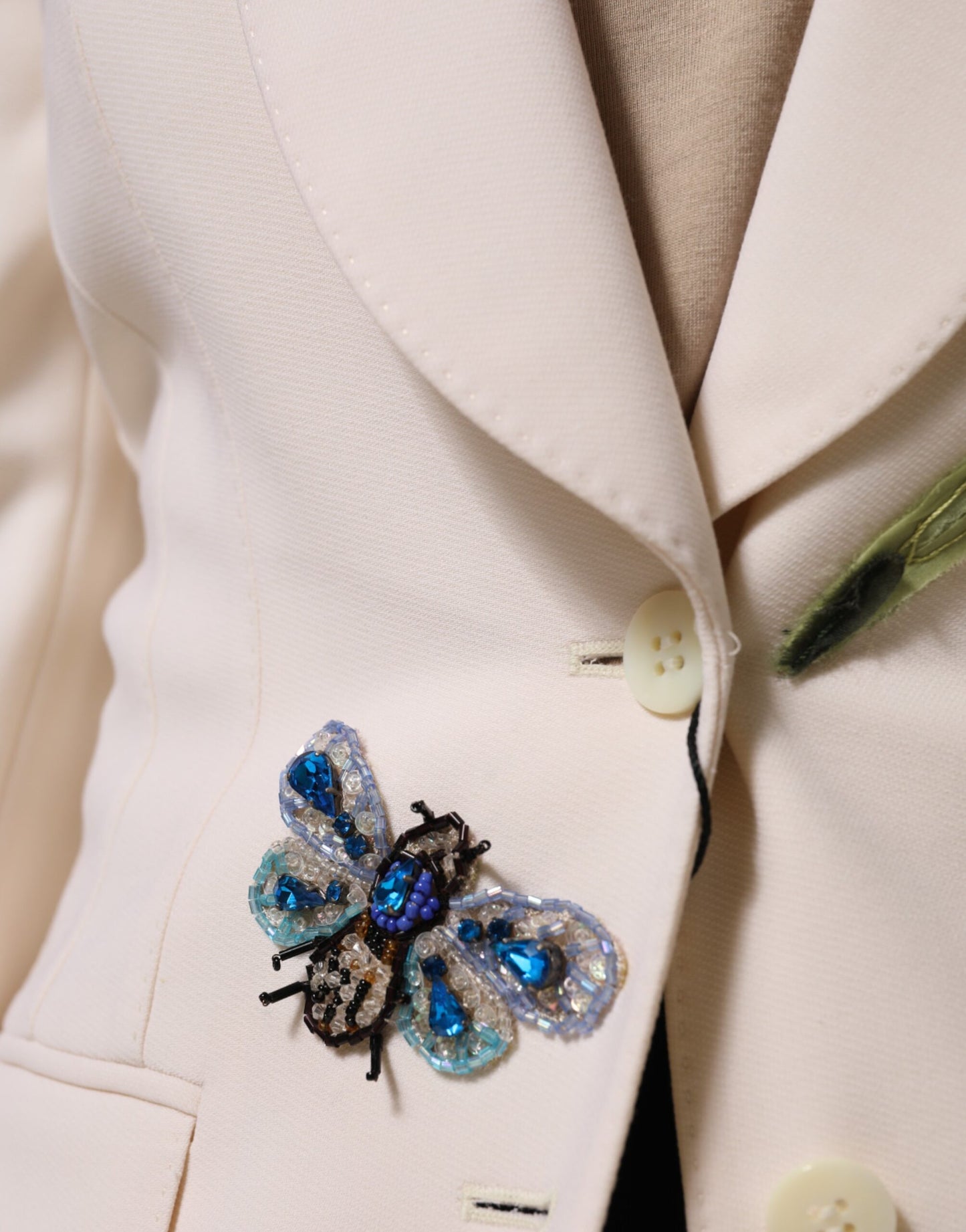 Dolce & Gabbana Beige bestickte einreihige Jacke