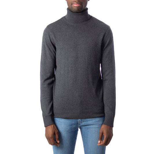 Jack Jones Grauer Baumwoll-Rollkragenpullover