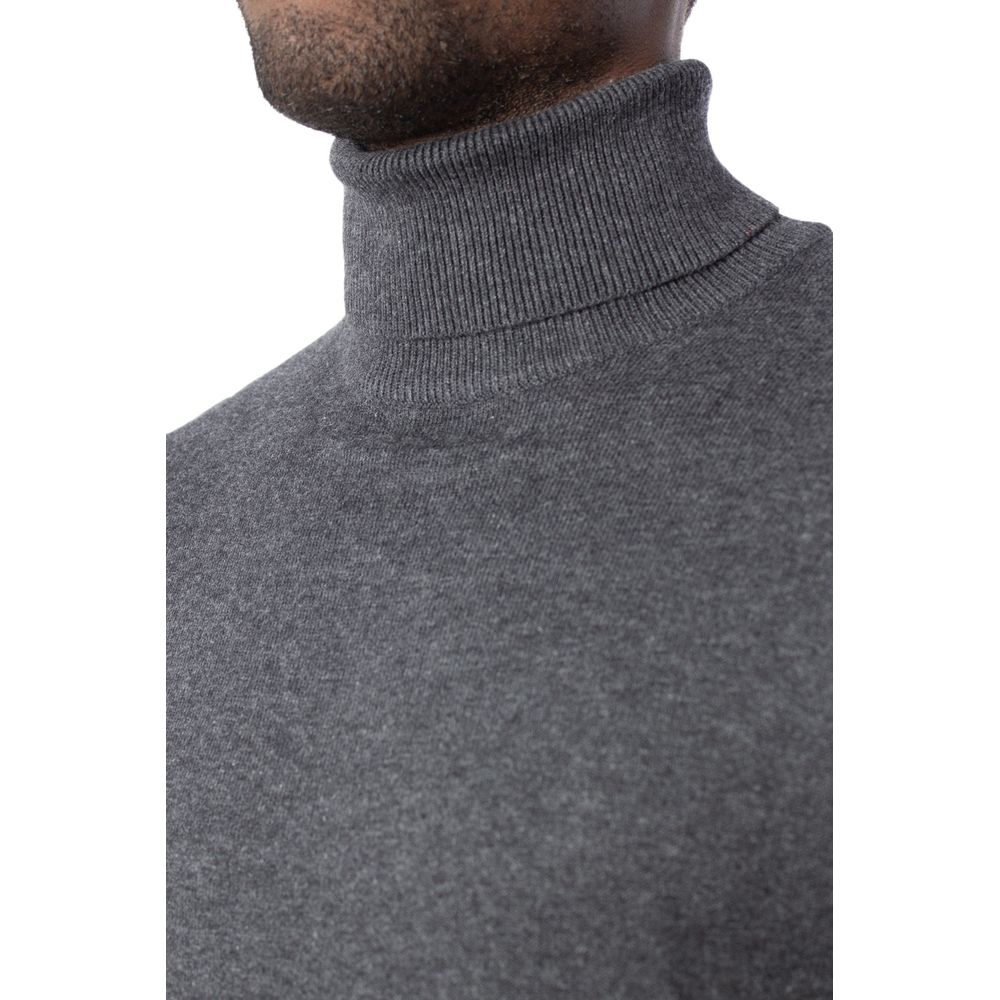 Jack Jones Grauer Baumwoll-Rollkragenpullover