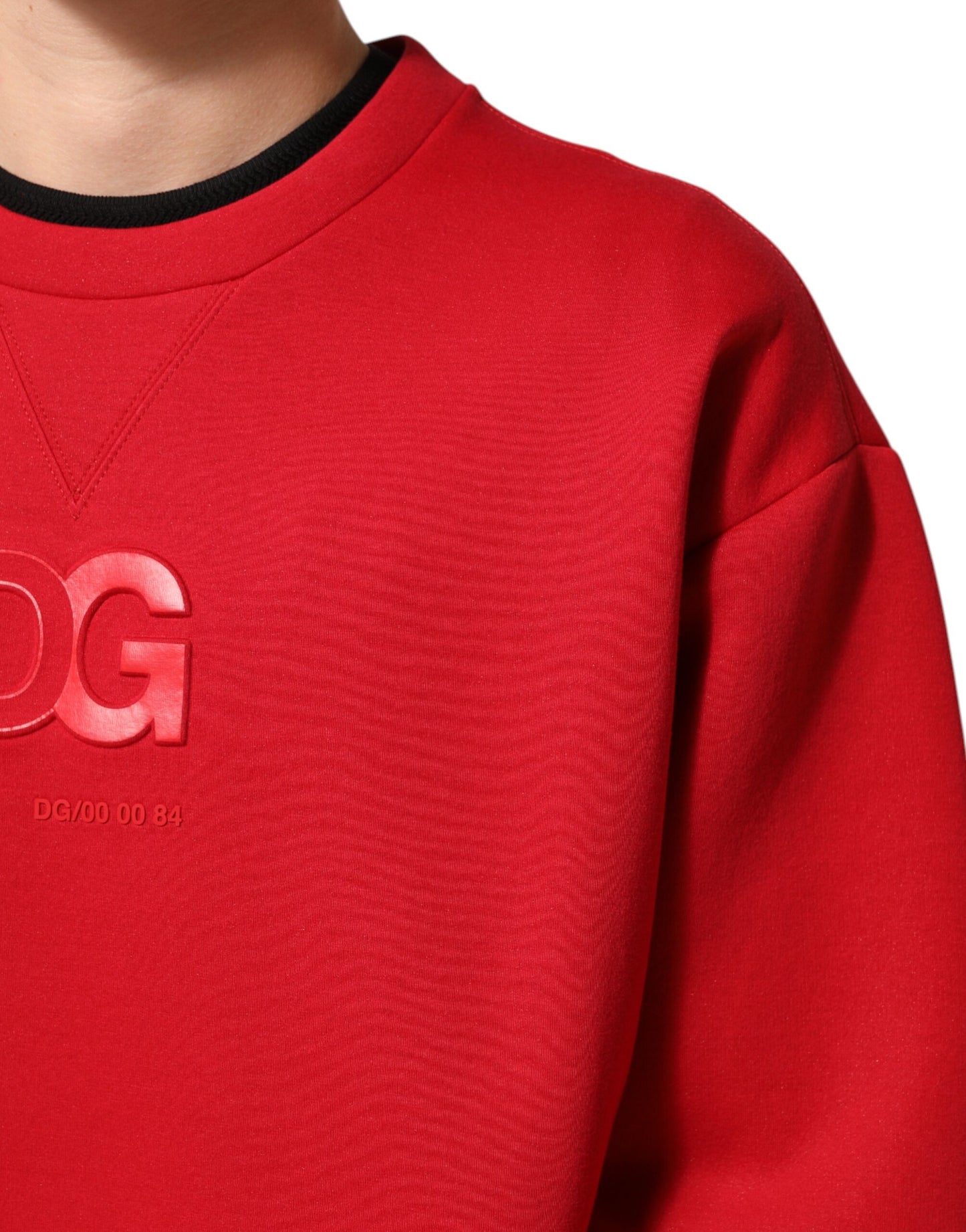 Dolce & Gabbana Rot DG Logo Rundhalsausschnitt Männer Sweatshirt Pullover