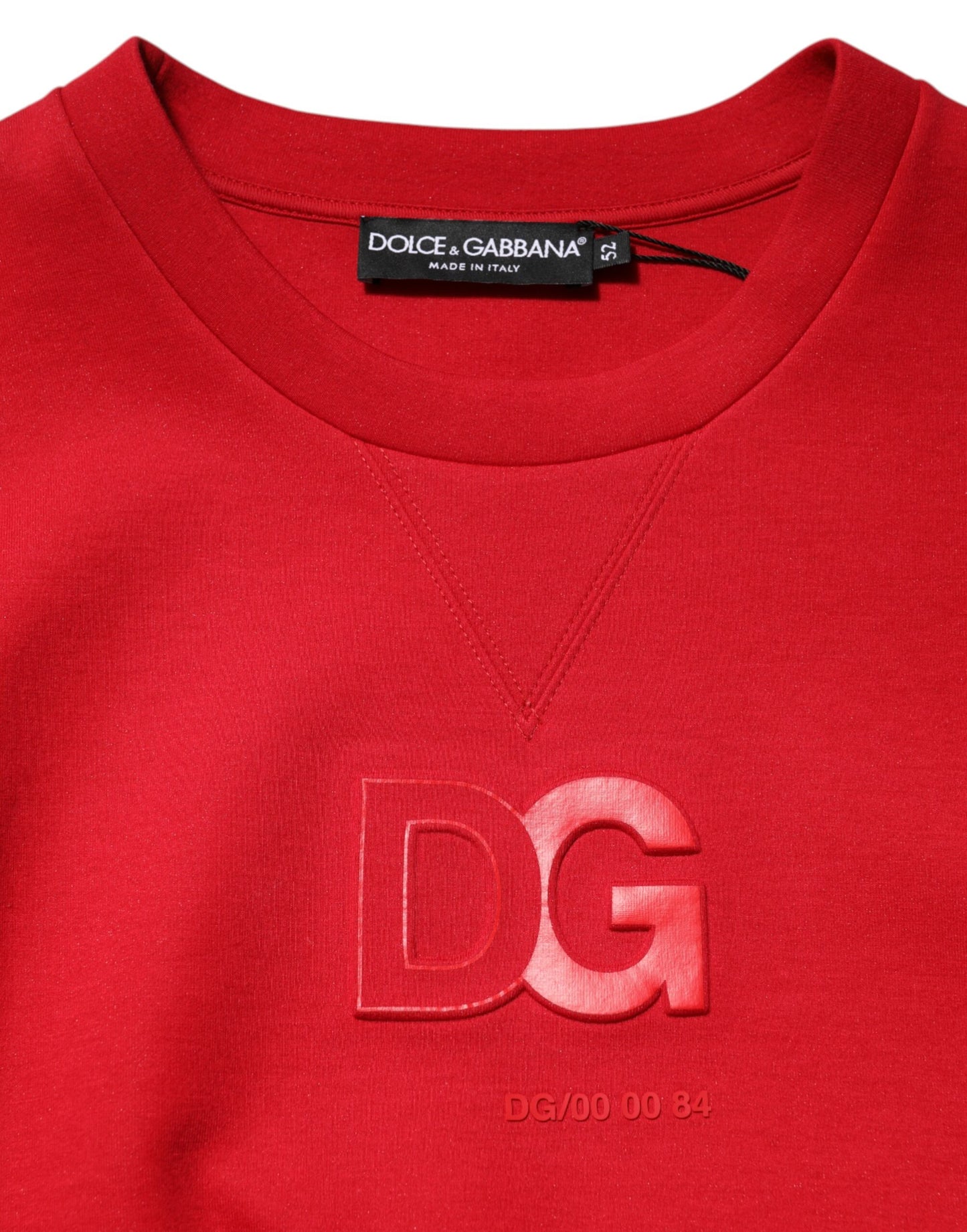 Dolce & Gabbana Rot DG Logo Rundhalsausschnitt Männer Sweatshirt Pullover