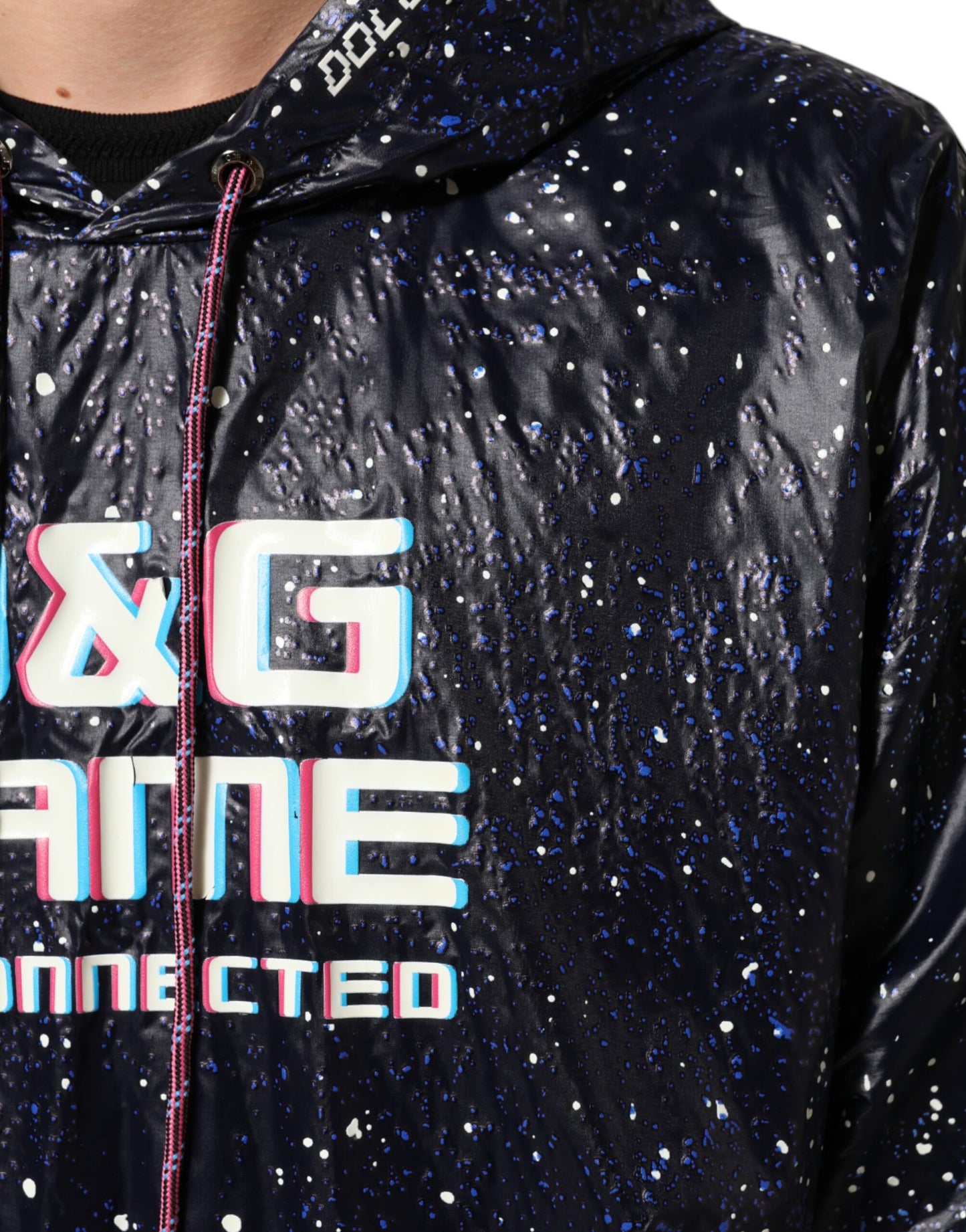 Dolce & Gabbana Blaues D&G Game Sweatshirt mit Kapuze für Männer Pullover