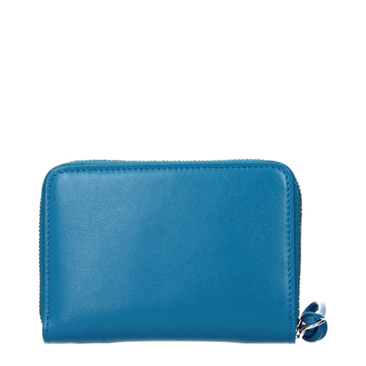 Jil Sander Blaue Leder-Geldbörse
