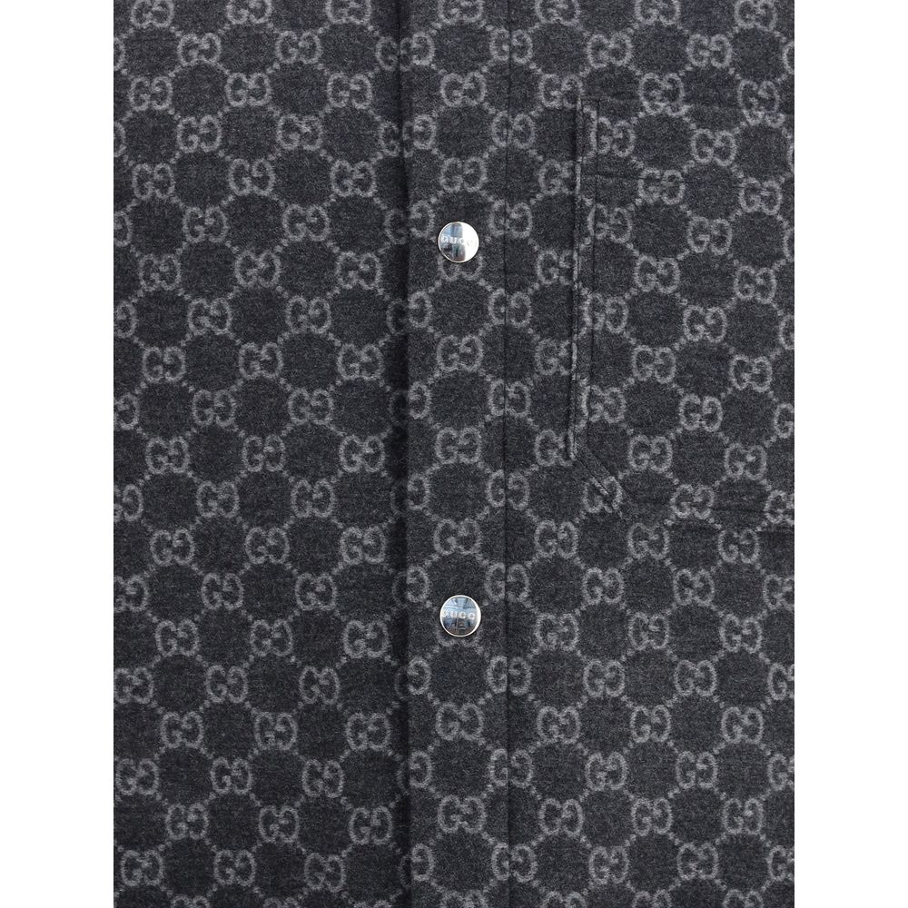 Grauer Wollmantel von Gucci