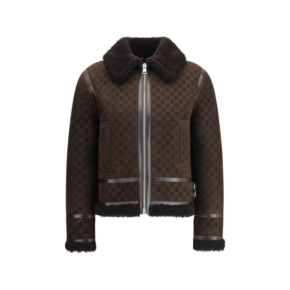 Gucci Braune Lederjacke