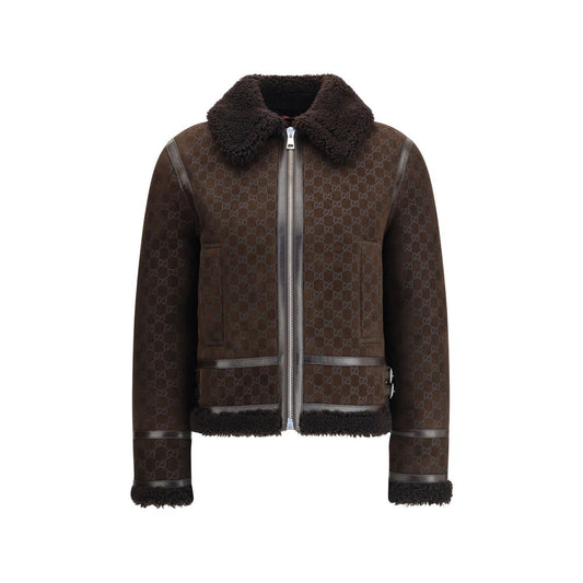 Gucci Braune Lederjacke