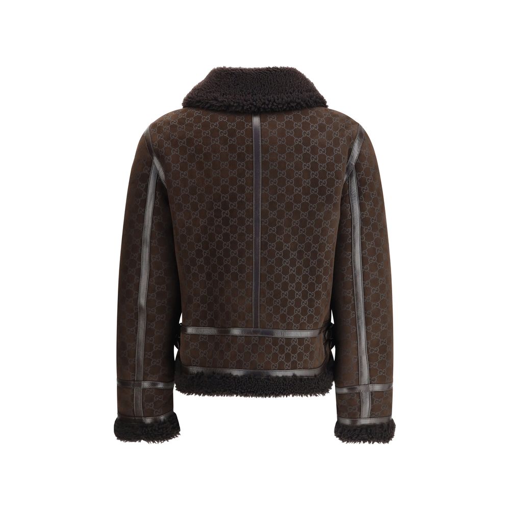 Gucci Braune Lederjacke