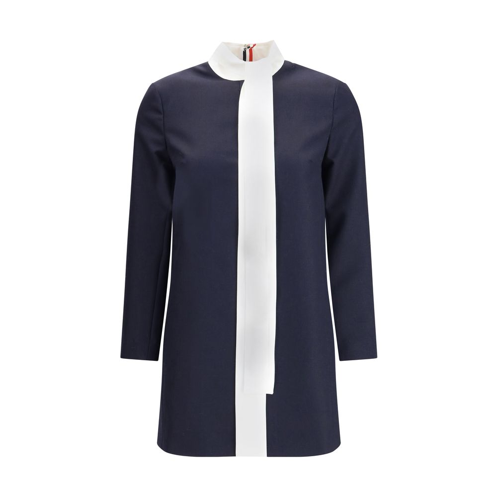 Thom Browne Blaues Freizeitkleid aus Fleece-Wolle