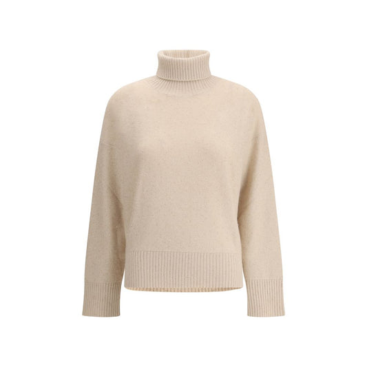 Fabiana Filippi Beiger Rollkragenpullover aus Wolle