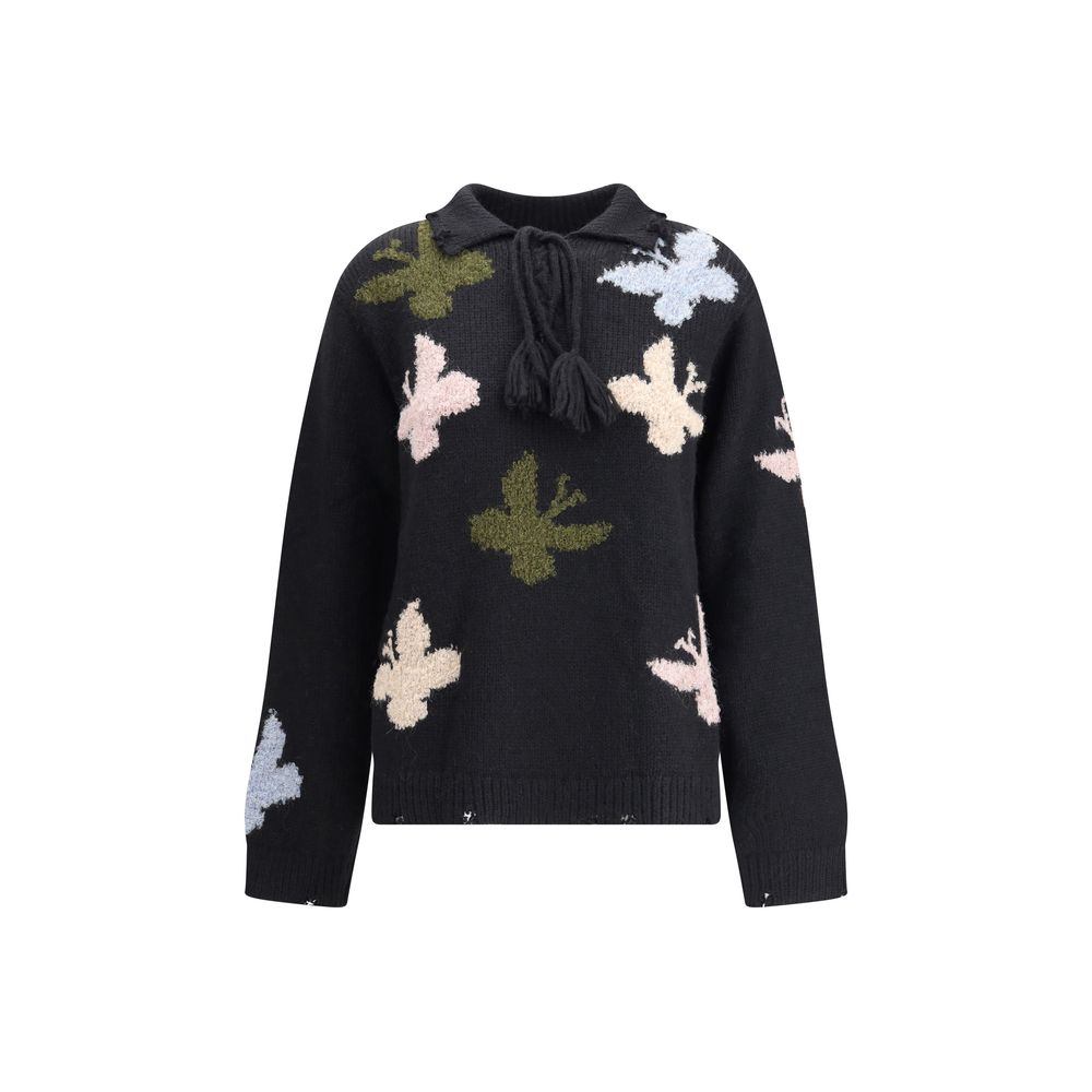 Baziszt Blaues Alpaka-Sweatshirt aus Vicugna Pacos-Wolle