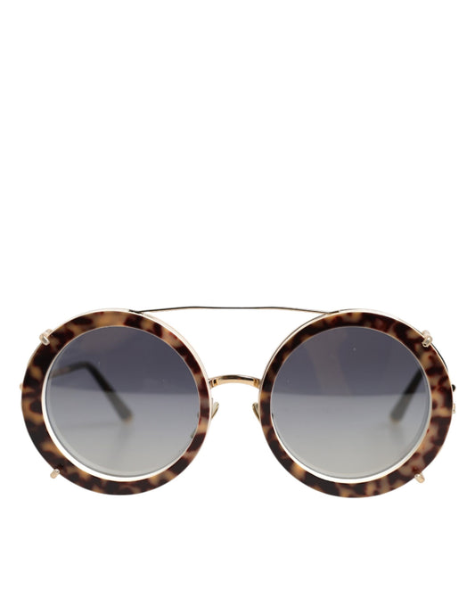Dolce & Gabbana DG2198 Braune Leopard Print Gradient Runde Sonnenbrille