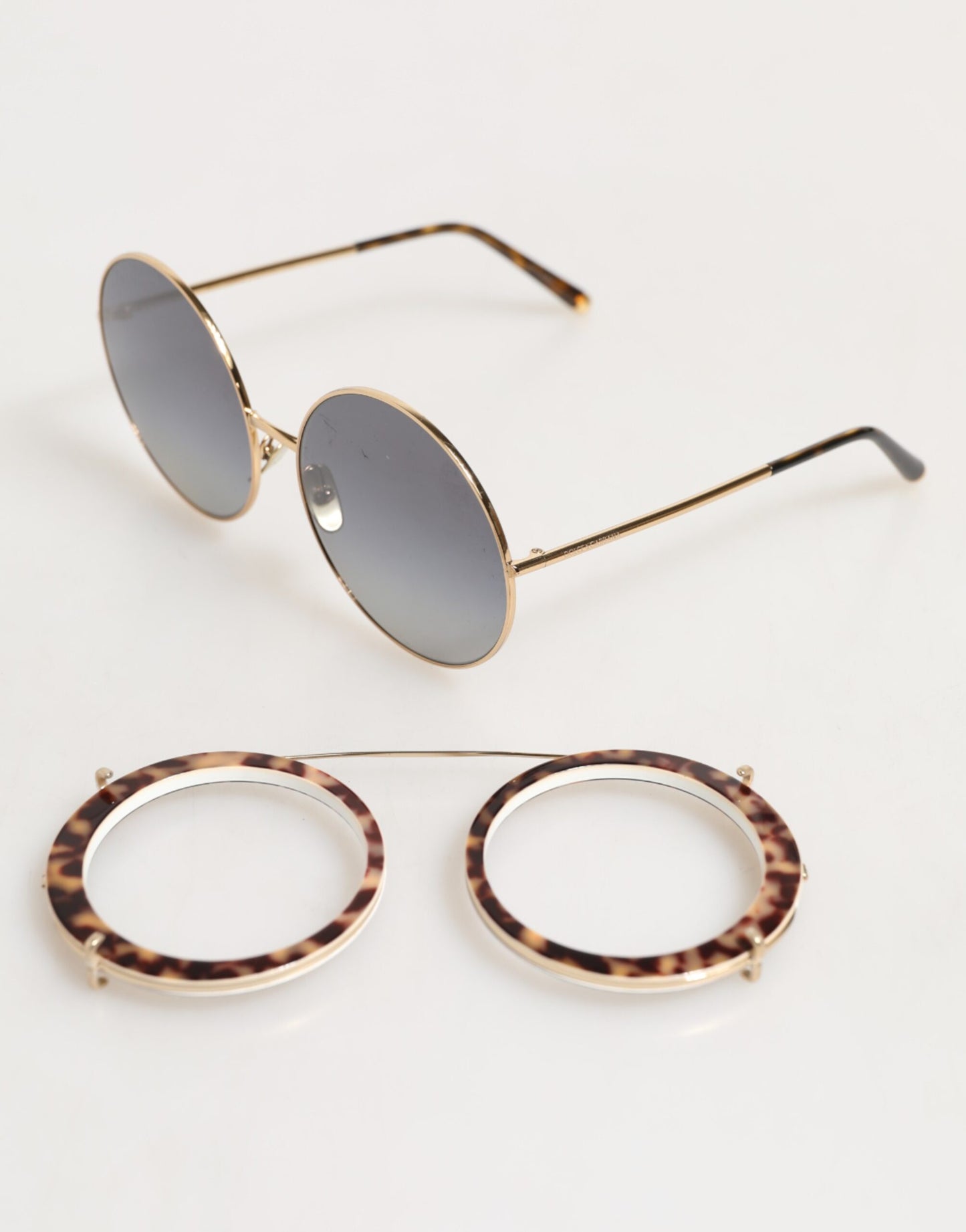 Dolce & Gabbana DG2198 Braune Leopard Print Gradient Runde Sonnenbrille