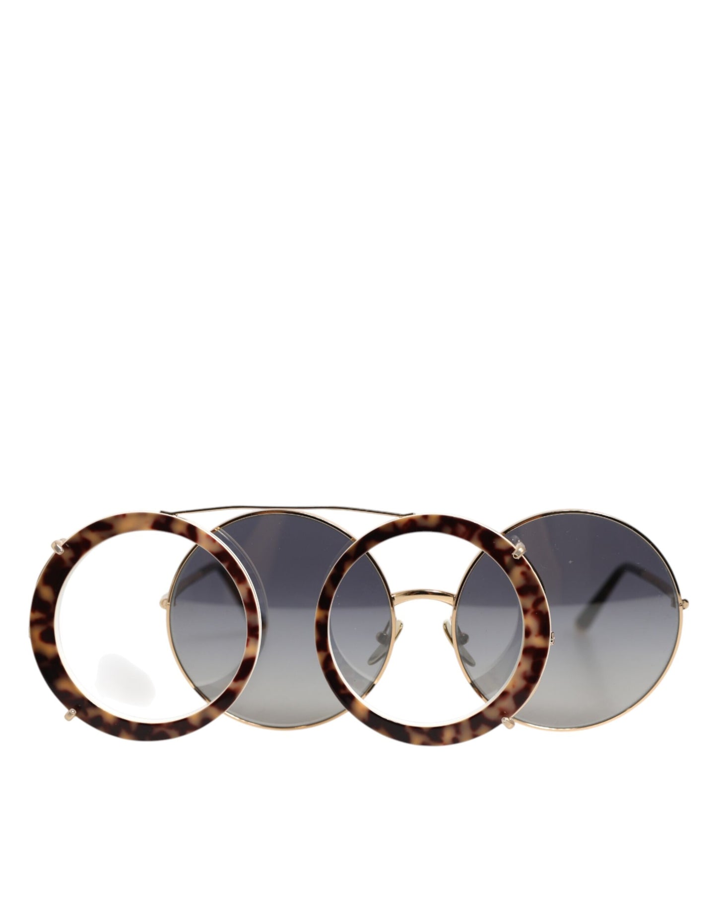 Dolce & Gabbana DG2198 Braune Leopard Print Gradient Runde Sonnenbrille
