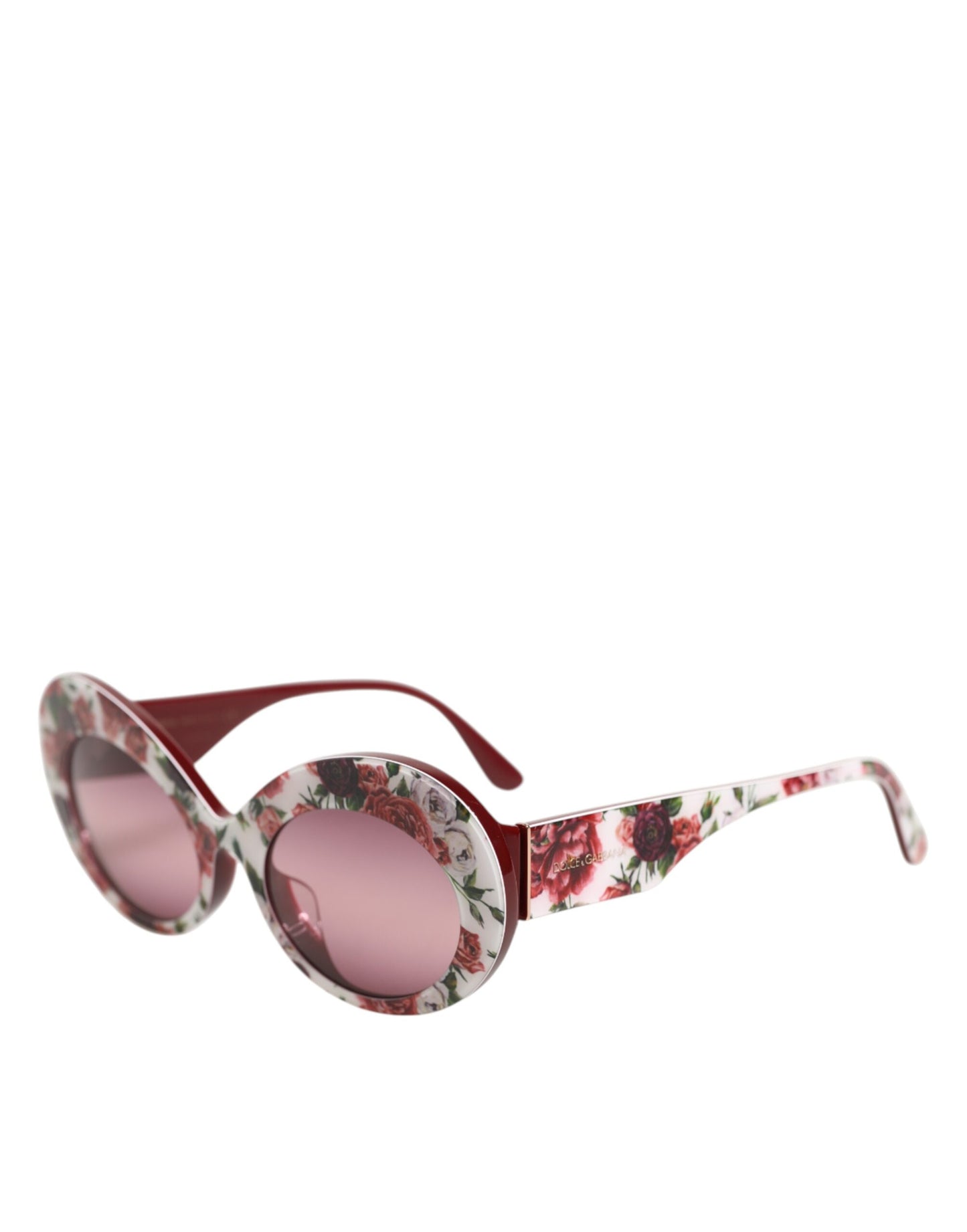 Dolce & Gabbana Ovale Sonnenbrille aus Acetat mit Blumendruck