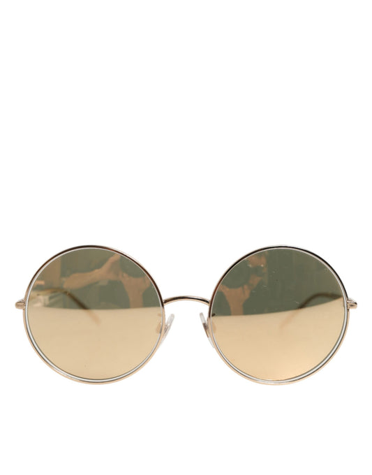 Dolce & Gabbana Goldene Metall-Sonnenbrille im Rundstil