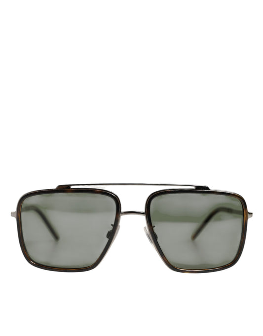 Dolce & Gabbana Polarisierte Sonnenbrille im Navigator-Stil mit silbernem Metallrahmen