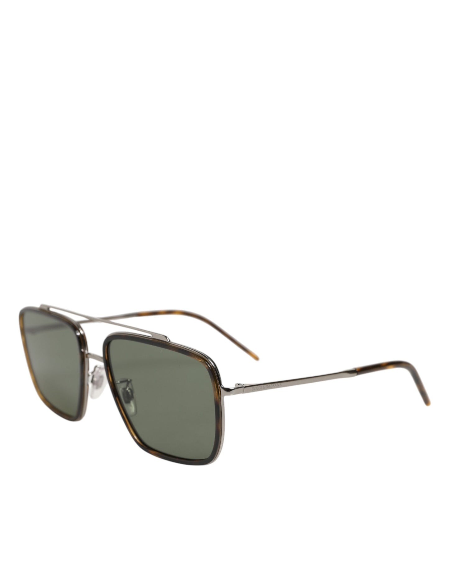 Dolce & Gabbana Polarisierte Sonnenbrille im Navigator-Stil mit silbernem Metallrahmen