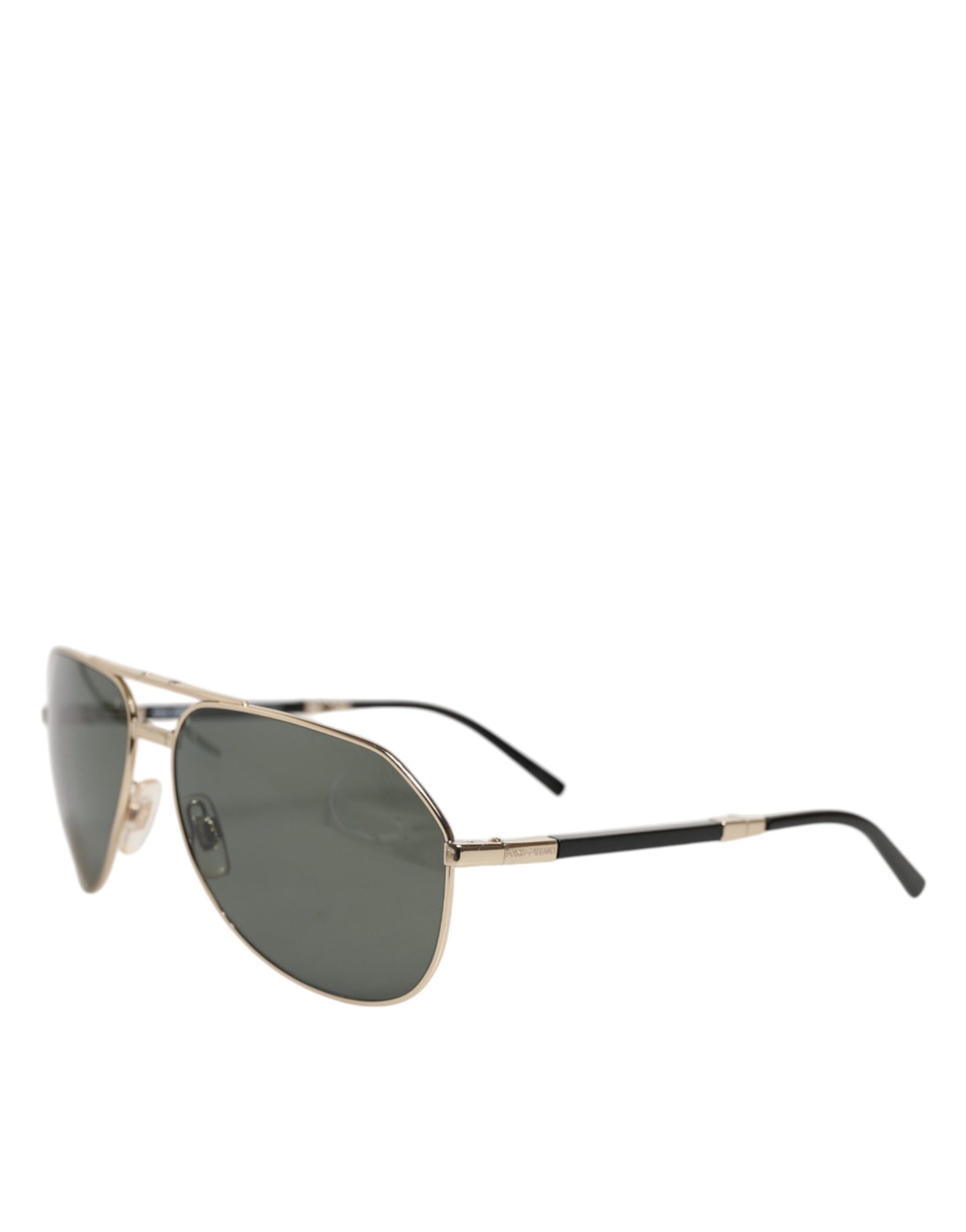 Dolce & Gabbana DG2106K Schwarze Sonnenbrille mit vergoldetem Metallrahmen und polarisierten Gläsern