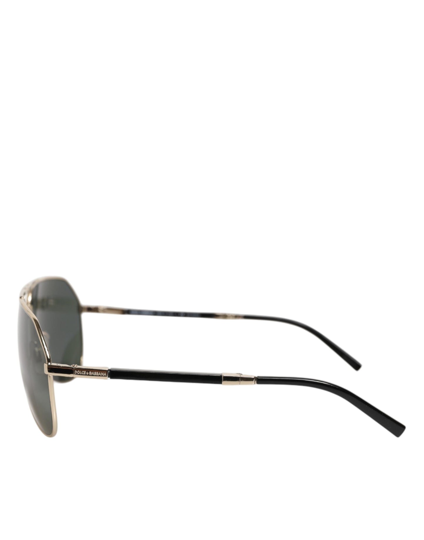 Dolce & Gabbana DG2106K Schwarze Sonnenbrille mit vergoldetem Metallrahmen und polarisierten Gläsern