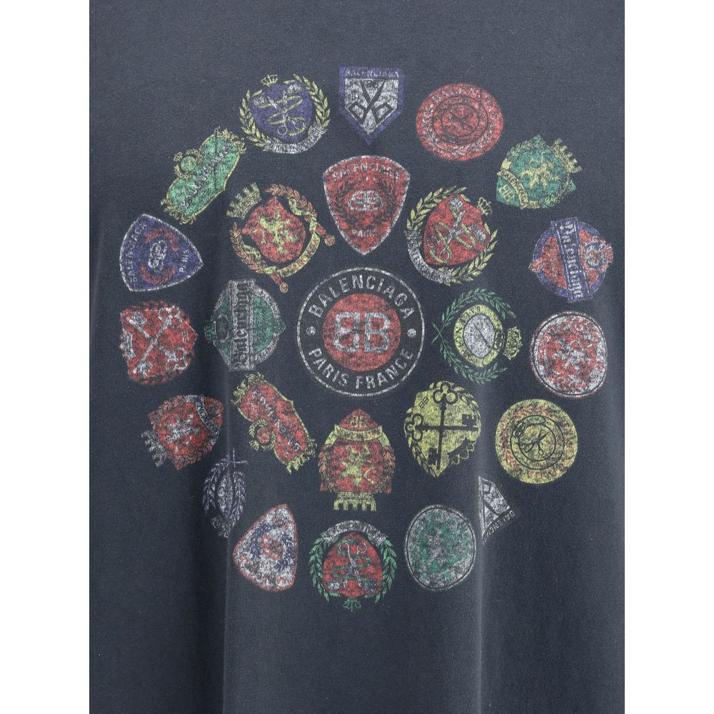 Balenciaga Schwarzes Baumwoll-T-Shirt