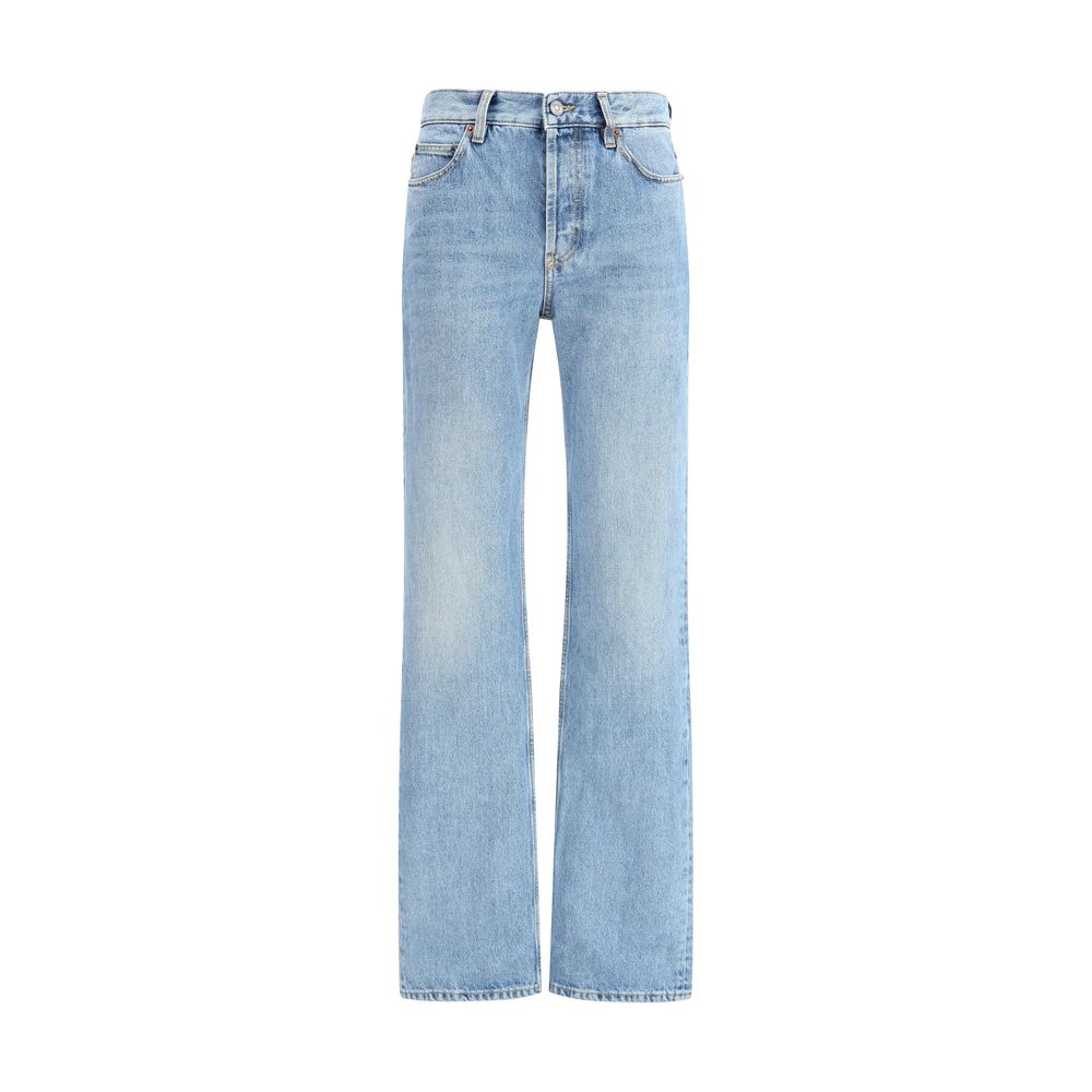 Saint Laurent Hellblaue Baumwolljeans mit geradem Bein