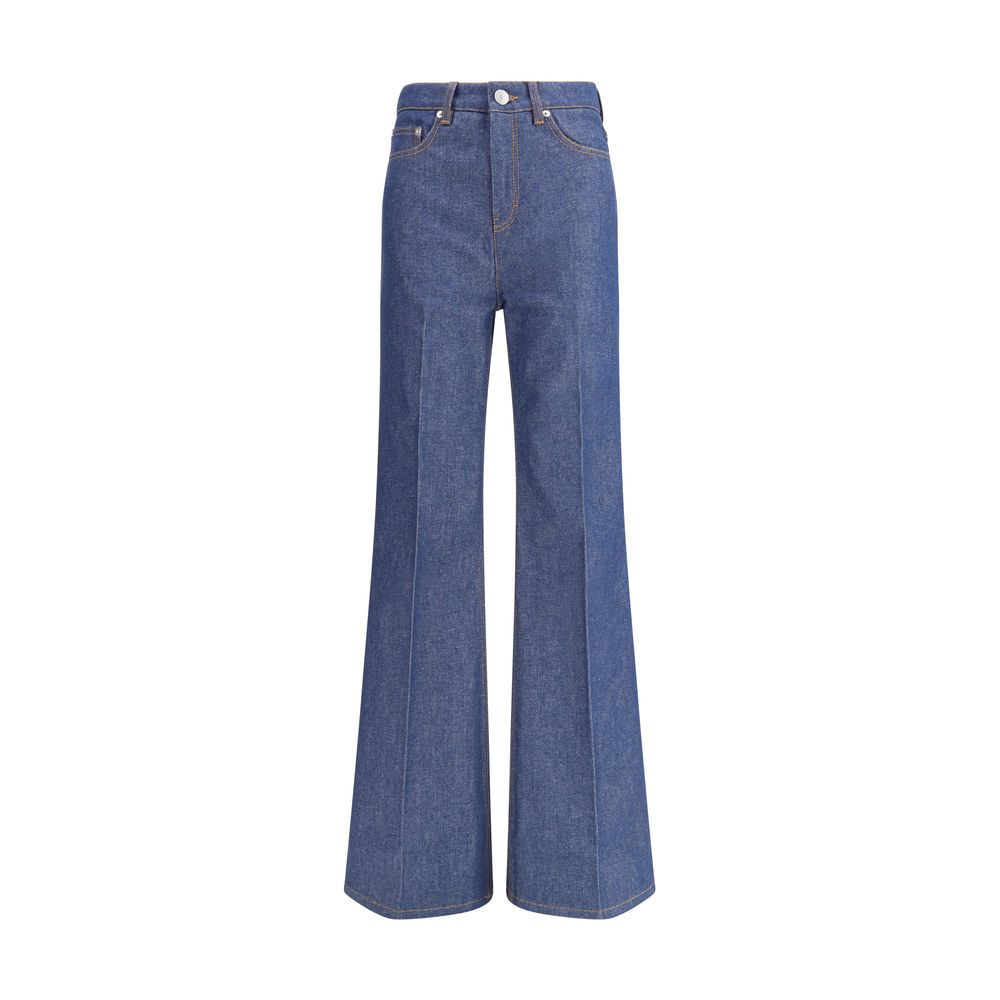 Ami Paris Blaue Baumwoll-Jeans mit Schlag