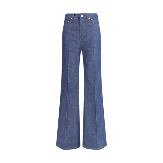 Ami Paris Blaue Baumwoll-Jeans mit Schlag