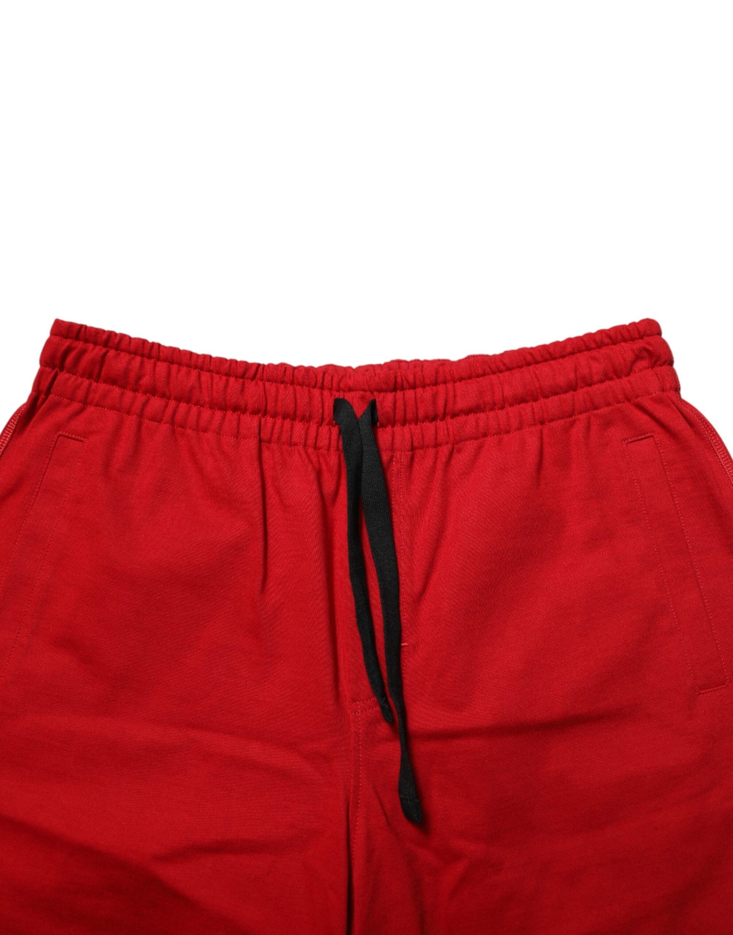 Dolce & Gabbana Rote Baumwoll-Bermuda-Shorts mit Kordelzug