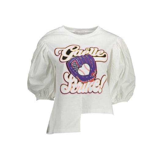 Gaelle Paris Baumwoll-T-Shirt in Weiß
