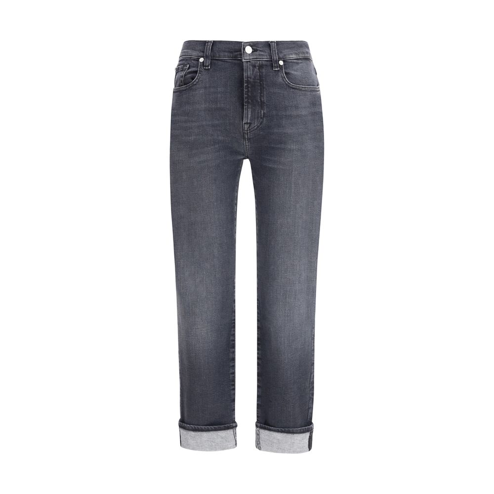 7FOR Schwarze Baumwolljeans mit Relaxed Fit