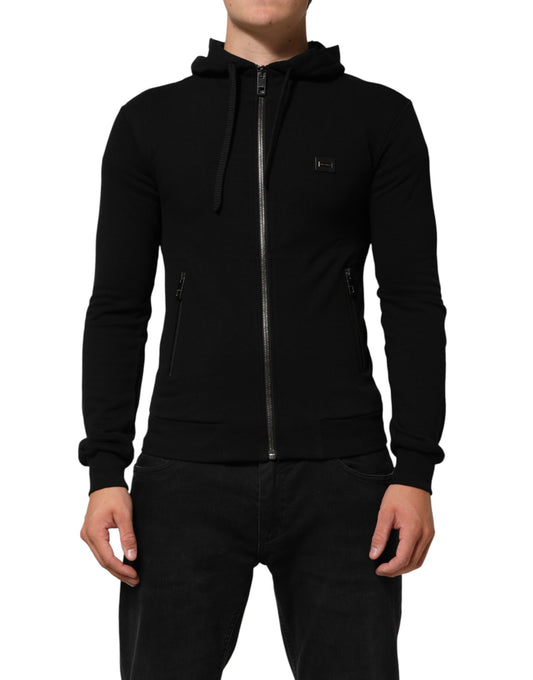 Dolce & Gabbana Schwarzer Kapuzenpullover aus Baumwolle für Herren
