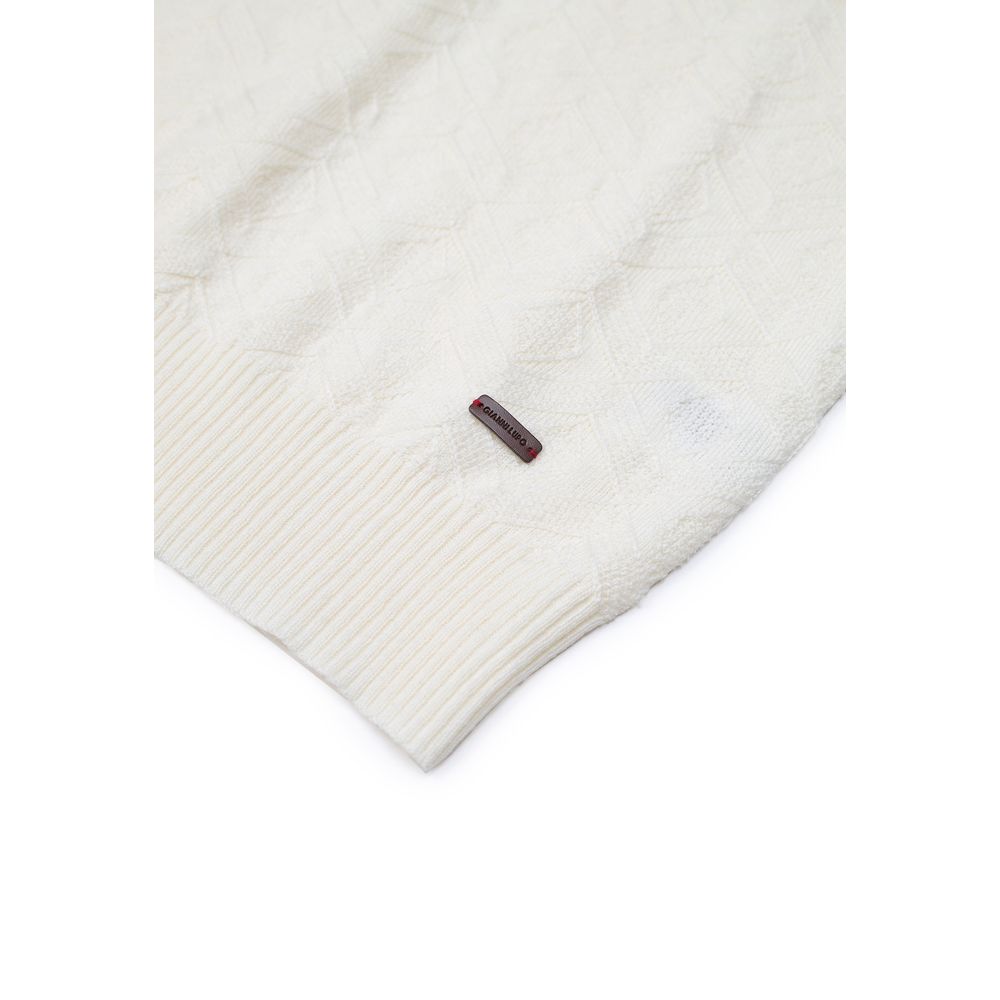 Gianni Lupo Cremefarbenes Marabou-Sportoberteil