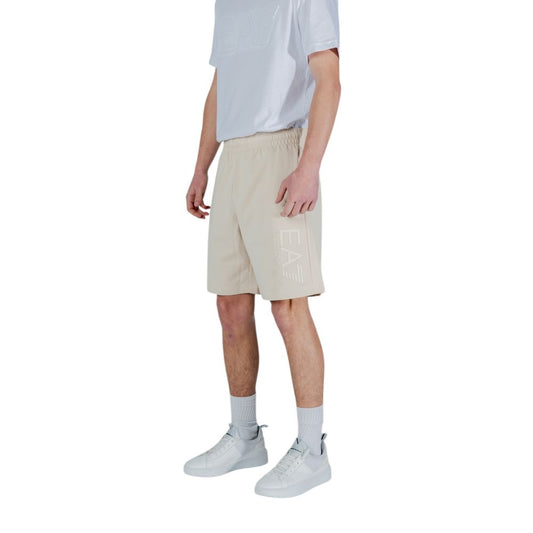 EA7 Emporio Armani Beige Baumwoll-Bermuda-Shorts