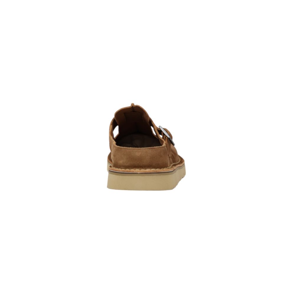 Clarks Beigefarbene Wildleder-Pantoletten